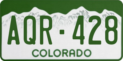 CO license plate AQR428