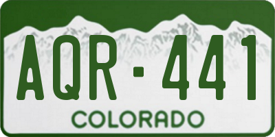 CO license plate AQR441