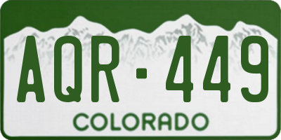 CO license plate AQR449