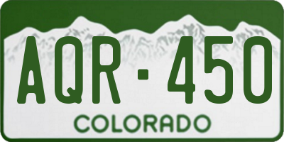 CO license plate AQR450