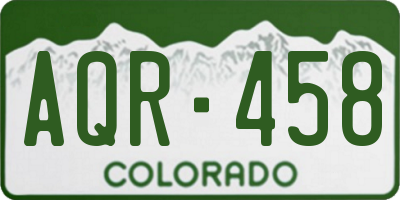 CO license plate AQR458