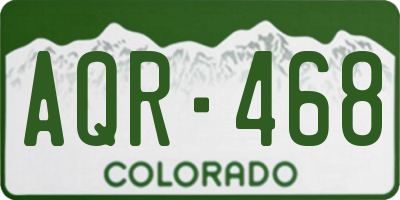 CO license plate AQR468