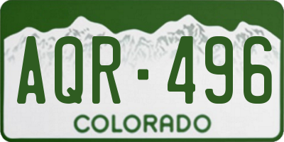 CO license plate AQR496