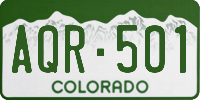 CO license plate AQR501