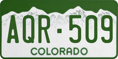 CO license plate AQR509
