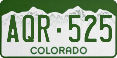 CO license plate AQR525