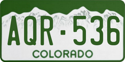 CO license plate AQR536