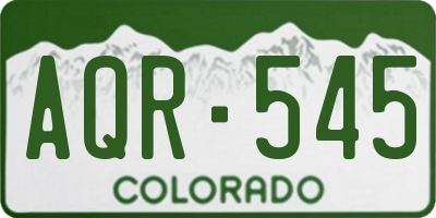 CO license plate AQR545