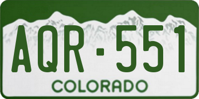 CO license plate AQR551