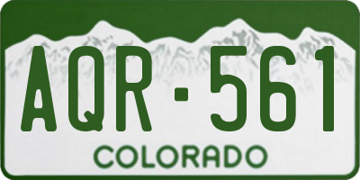 CO license plate AQR561