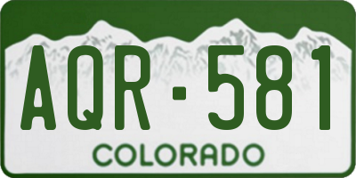 CO license plate AQR581