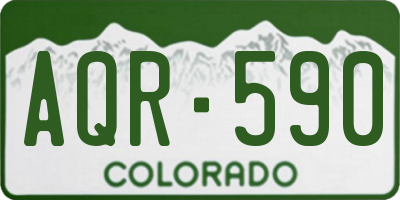 CO license plate AQR590