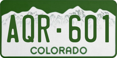 CO license plate AQR601