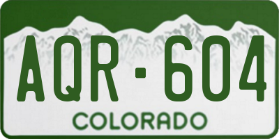 CO license plate AQR604