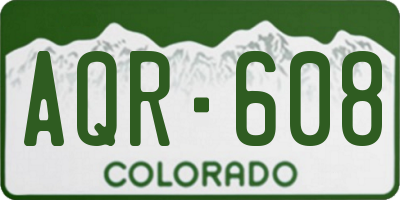 CO license plate AQR608