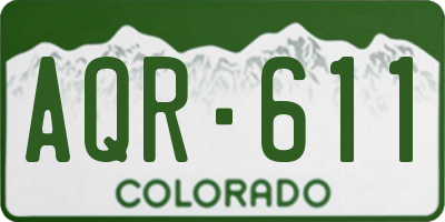 CO license plate AQR611