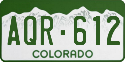CO license plate AQR612