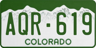 CO license plate AQR619