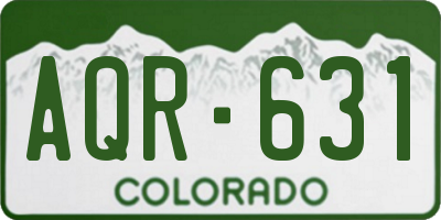 CO license plate AQR631