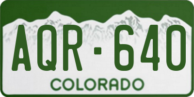 CO license plate AQR640