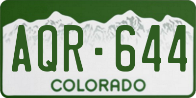 CO license plate AQR644