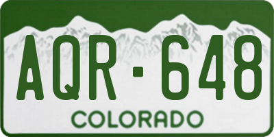 CO license plate AQR648