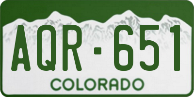 CO license plate AQR651