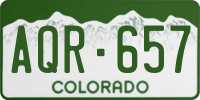 CO license plate AQR657