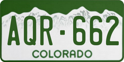 CO license plate AQR662