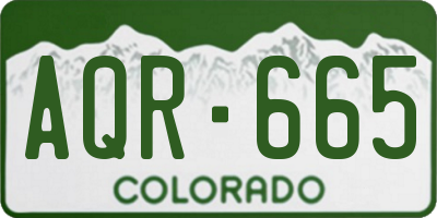 CO license plate AQR665
