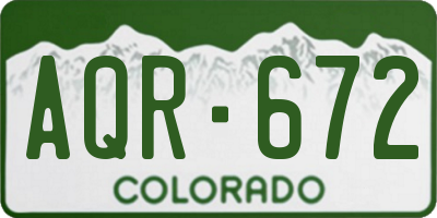 CO license plate AQR672