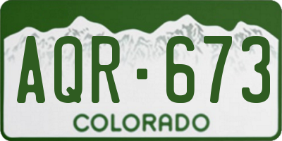 CO license plate AQR673