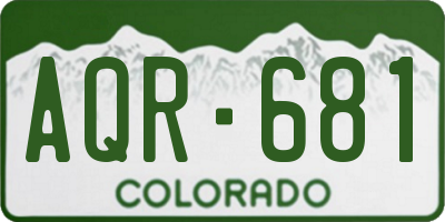 CO license plate AQR681