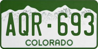 CO license plate AQR693