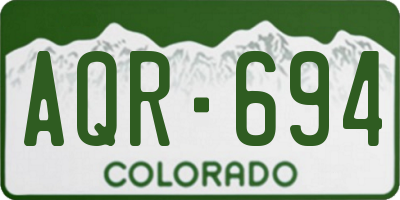 CO license plate AQR694