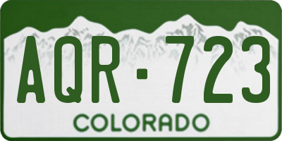 CO license plate AQR723