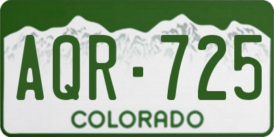 CO license plate AQR725