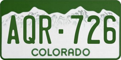 CO license plate AQR726