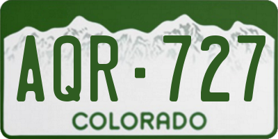 CO license plate AQR727