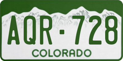 CO license plate AQR728