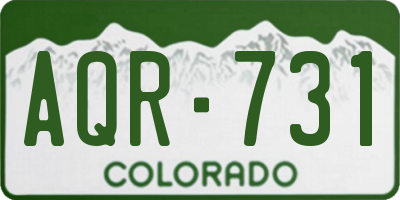 CO license plate AQR731