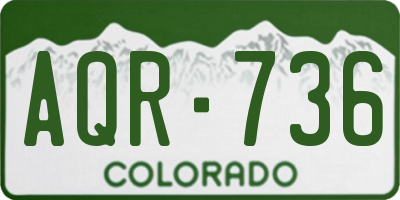 CO license plate AQR736