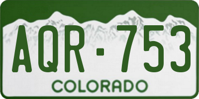 CO license plate AQR753