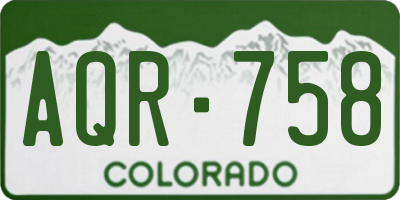 CO license plate AQR758