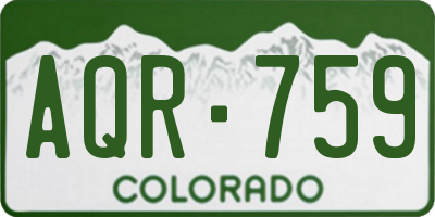 CO license plate AQR759