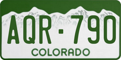 CO license plate AQR790