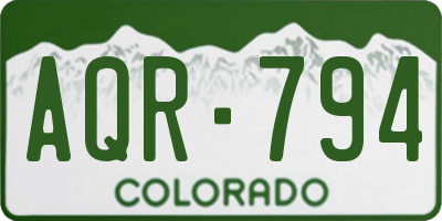 CO license plate AQR794