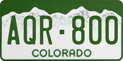 CO license plate AQR800