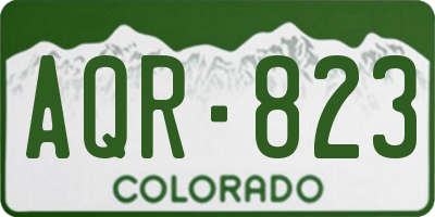 CO license plate AQR823
