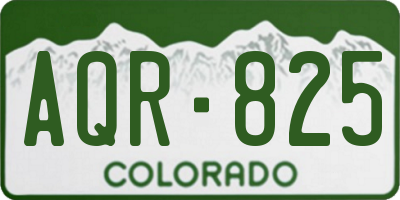 CO license plate AQR825